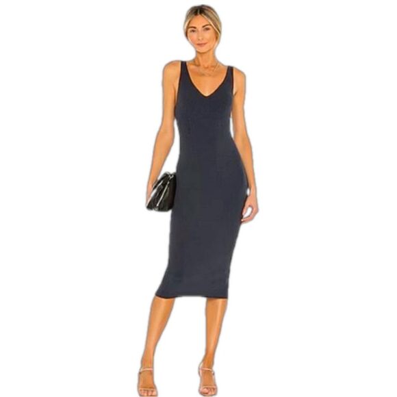 Revolve One Grey Day Pacey Midi Dress Size Large in Slate NWT